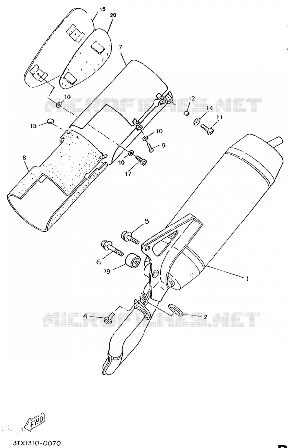 EXHAUST Yamaha SCOOTER 50 1996 ROCKET  CW50RSP