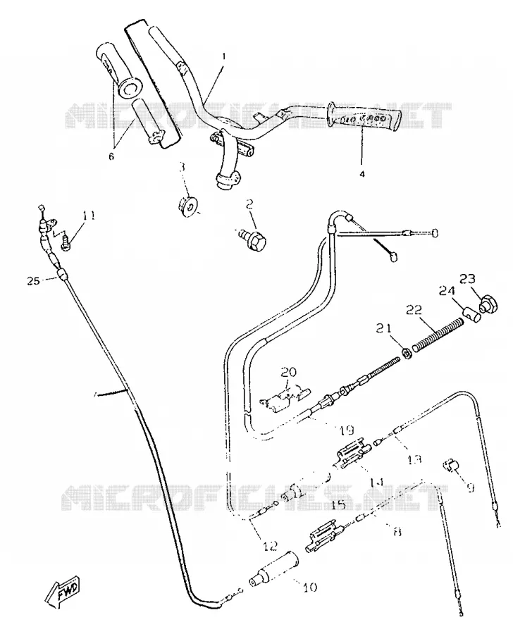 HANDLEBAR & CABLES Yamaha SCOOTER 50 1996 ROCKET  CW50RSP