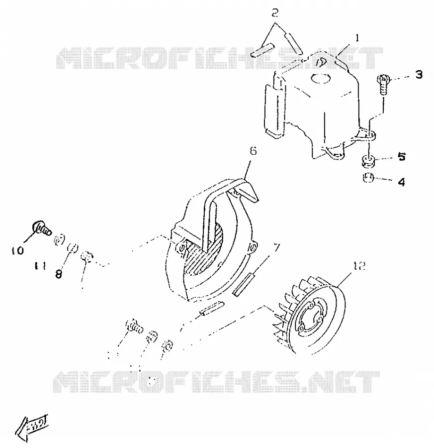AIR SHROUD & FAN Yamaha SCOOTER 50 1996 ROCKET  CW50RSP