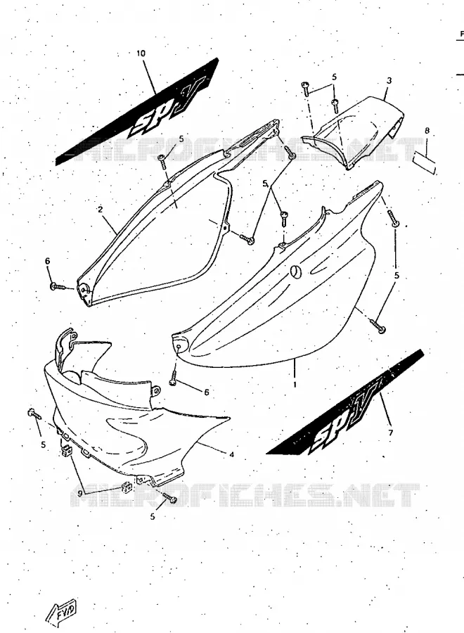SIDE COVER Yamaha SCOOTER 50 1997 ROCKET  CW50RSP