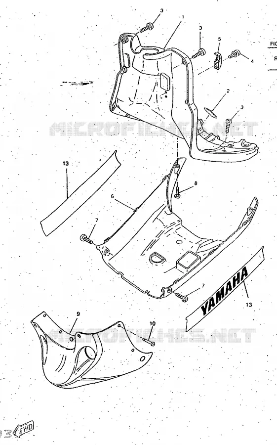 LEG SHIELD Yamaha SCOOTER 50 1997 ROCKET  CW50RSP