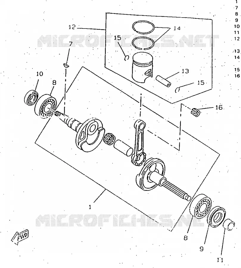 CRANKSHAFT / PISTON Yamaha SCOOTER 50 1997 ROCKET  CW50RSP