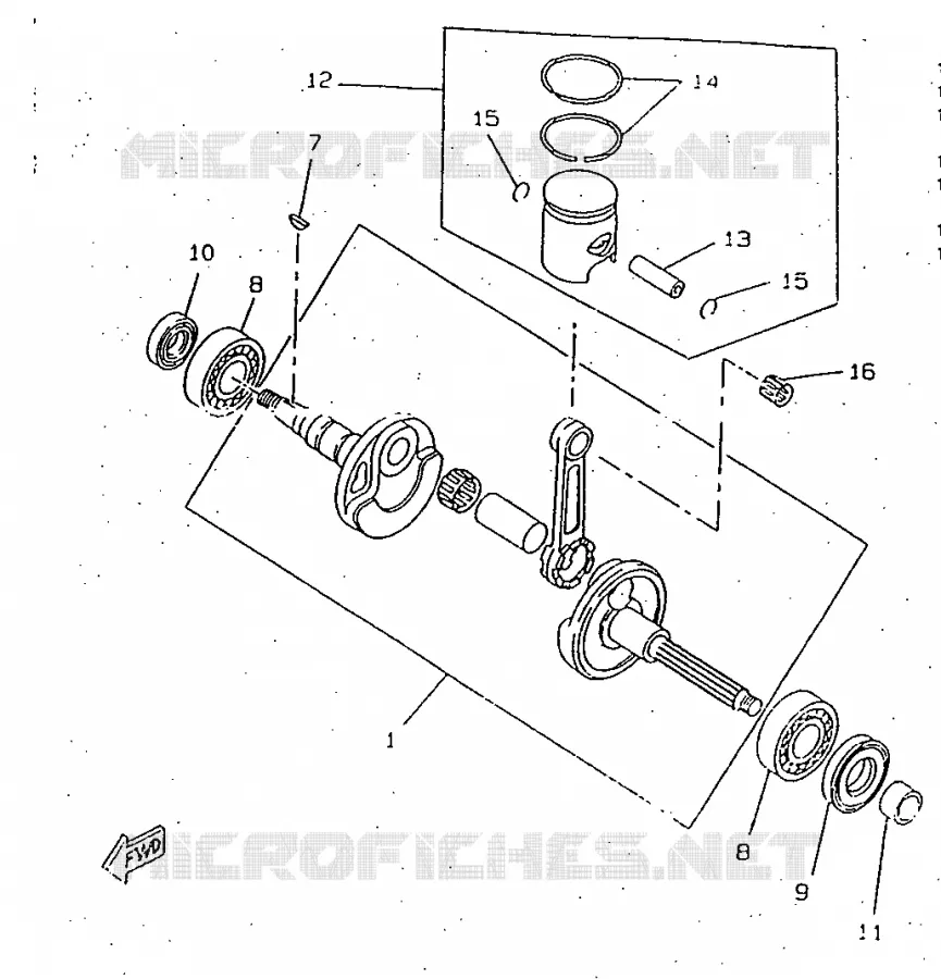 CRANKSHAFT / PISTON Yamaha SCOOTER 50 1997 ROCKET  CW50RSP