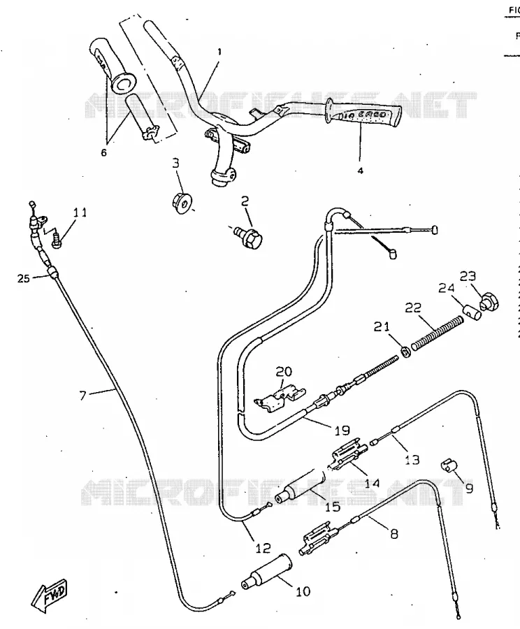HANDLEBAR & CABLES Yamaha SCOOTER 50 1998 ROCKET  CW50RSP