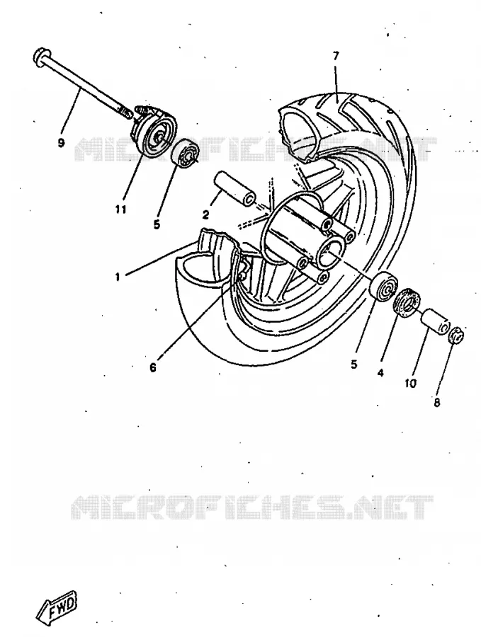 FRONT WHEEL Yamaha SCOOTER 50 1998 ROCKET  CW50RSP