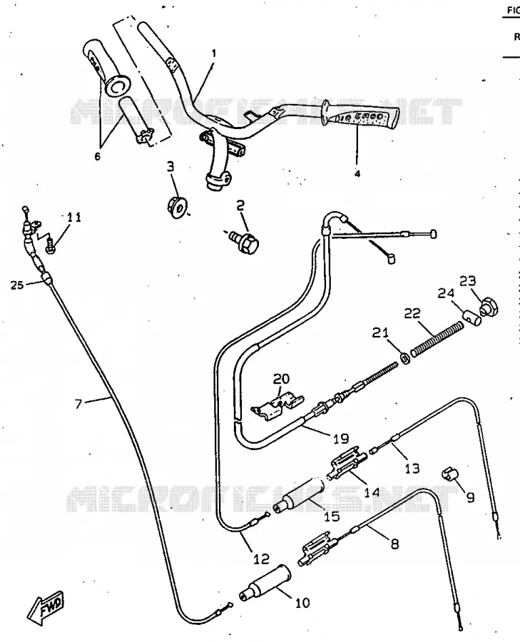 HANDLEBAR & CABLES Yamaha SCOOTER 50 1998 ROCKET  CW50RSP