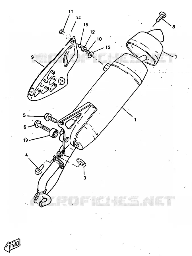 EXHAUST Yamaha SCOOTER 50 1998 ROCKET  CW50RSP