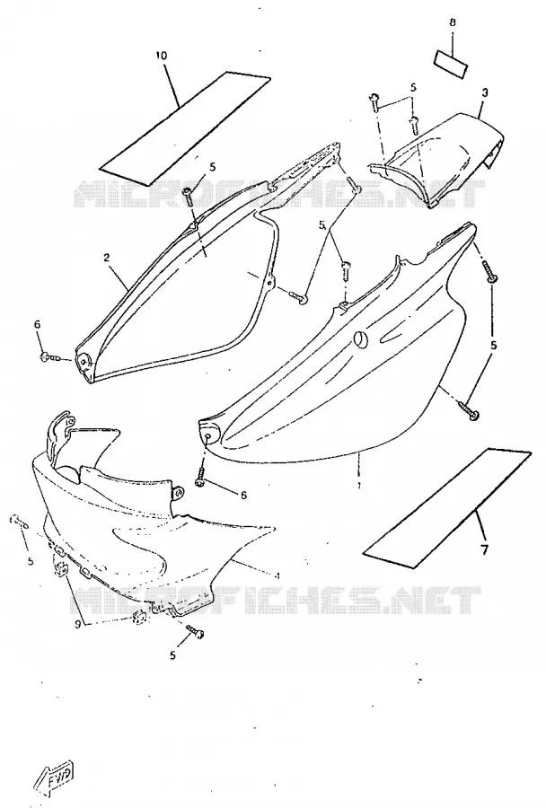 SIDE COVER Yamaha SCOOTER 50 1998 ROCKET  CW50RSP