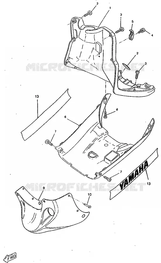 LEG SHIELD Yamaha SCOOTER 50 1998 ROCKET  CW50RSP