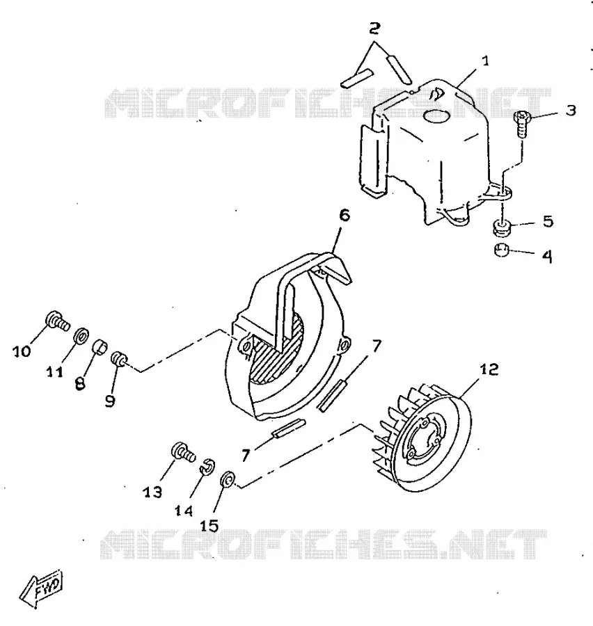 AIR SHROUD & FAN Yamaha SCOOTER 50 1998 ROCKET  CW50RSP