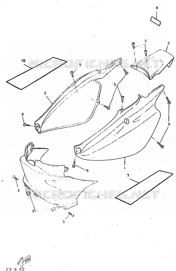 SIDE COVER Yamaha SCOOTER 50 1998 ROCKET  CW50RSP