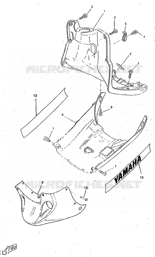 LEG SHIELD Yamaha SCOOTER 50 1998 ROCKET  CW50RSP