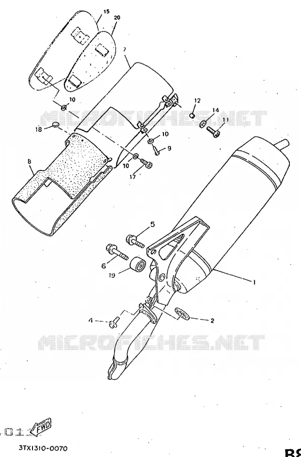 EXHAUST Yamaha SCOOTER 50 1998 ROCKET  CW50RSP