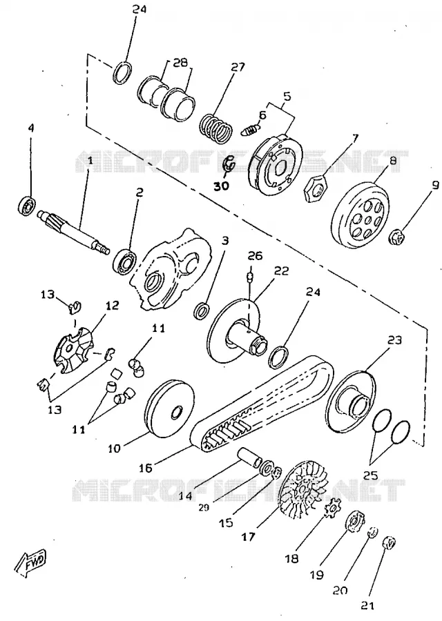STARTER CLUTCH Yamaha SCOOTER 50 1997 BOOSTER  CW50RSX