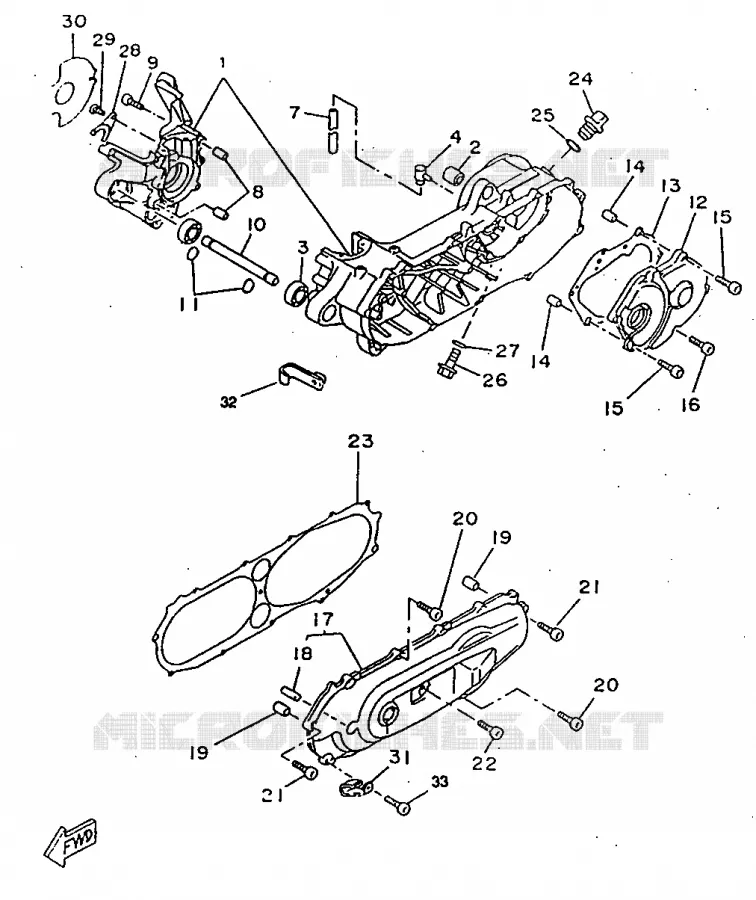 CRANKCASE Yamaha SCOOTER 50 1997 BOOSTER  CW50RSX