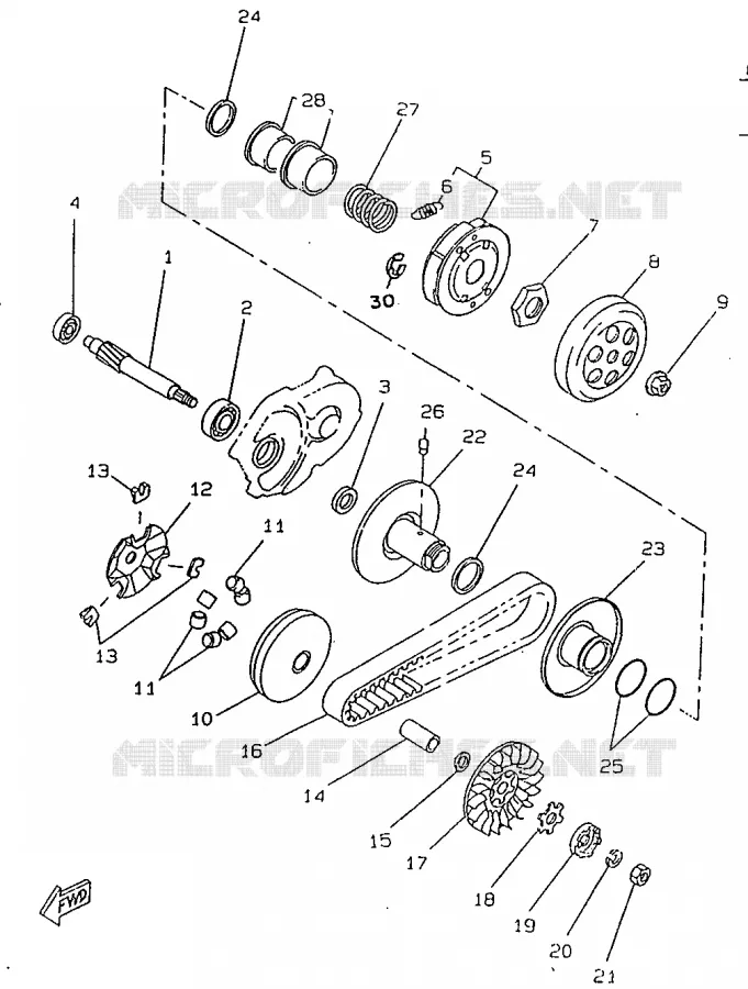 STARTER CLUTCH Yamaha SCOOTER 50 1998 BOOSTER  CW50RSX