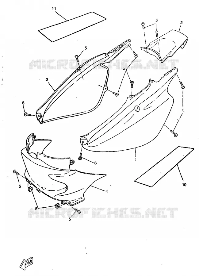 SIDE COVER Yamaha SCOOTER 50 1998 BOOSTER  CW50RSX