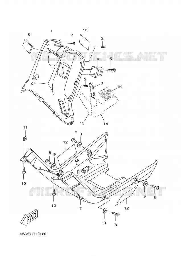 LEG SHIELD Yamaha SCOOTER 50 2005 BW'S  CW50S