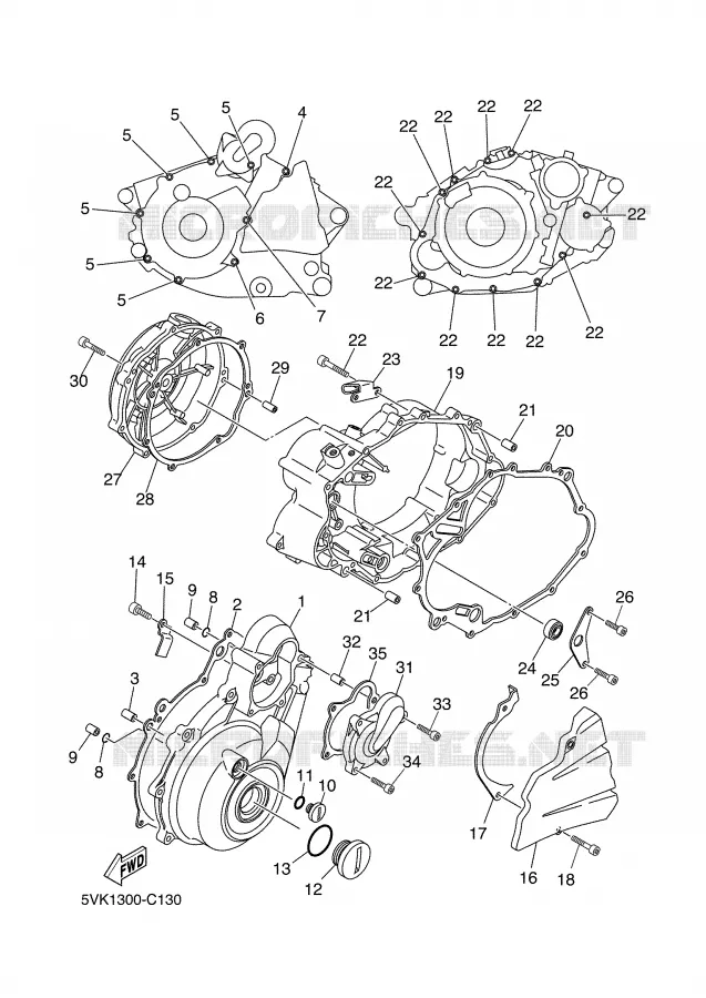 COVER - ENGINE 1 Yamaha MOTO 660 2007 XTR  XT660R