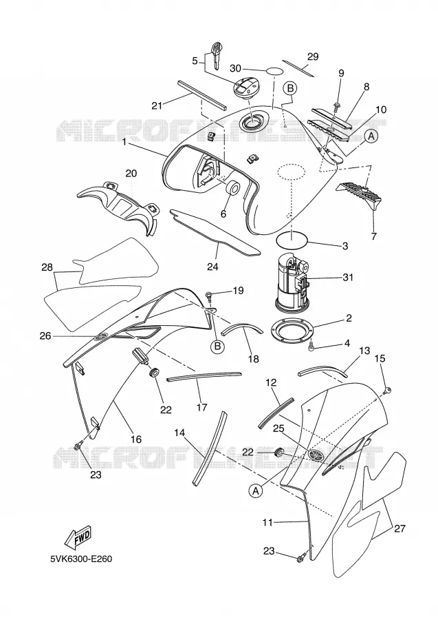 FUEL TANK Yamaha MOTO 660 2007 XTR  XT660R