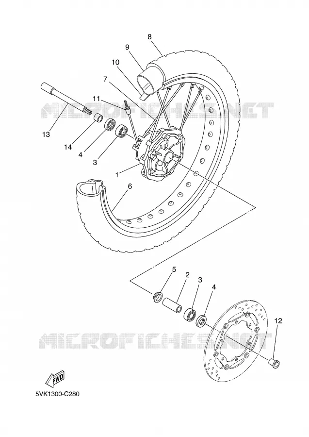 FRONT WHEEL Yamaha MOTO 660 2007 XTR  XT660R