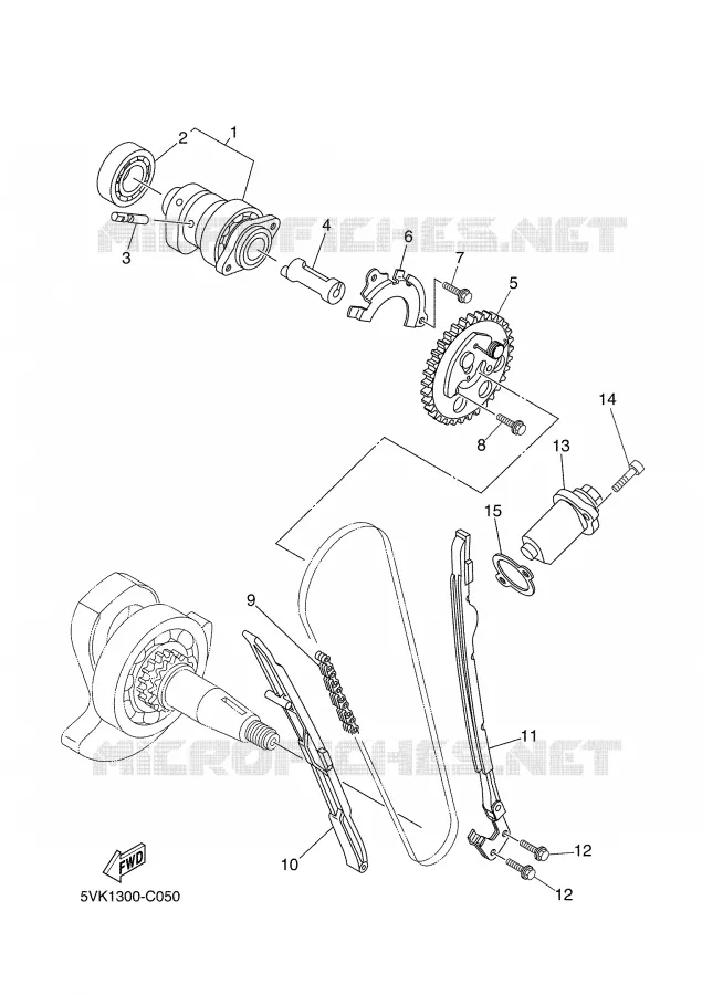 CAMSHAFT / TIMING CHAIN Yamaha MOTO 660 2008 XTR  XT660R