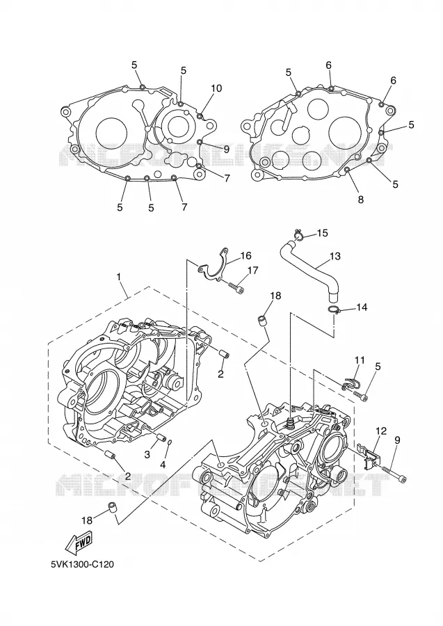 CRANKCASE Yamaha MOTO 660 2008 XTR  XT660R