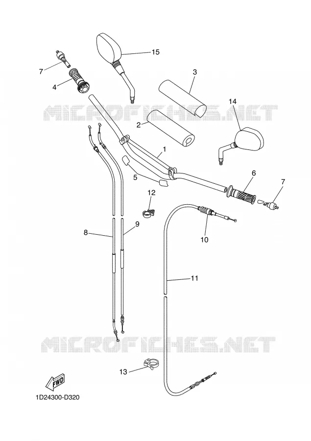 HANDLEBAR & CABLES Yamaha MOTO 660 2005 XTX  XT660X