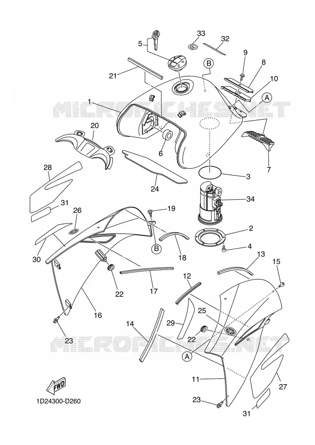 FUEL TANK Yamaha MOTO 660 2005 XTX  XT660X