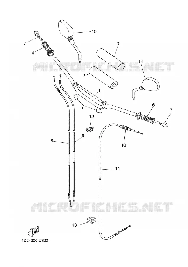 HANDLEBAR & CABLES Yamaha MOTO 660 2006 XTX  XT660X