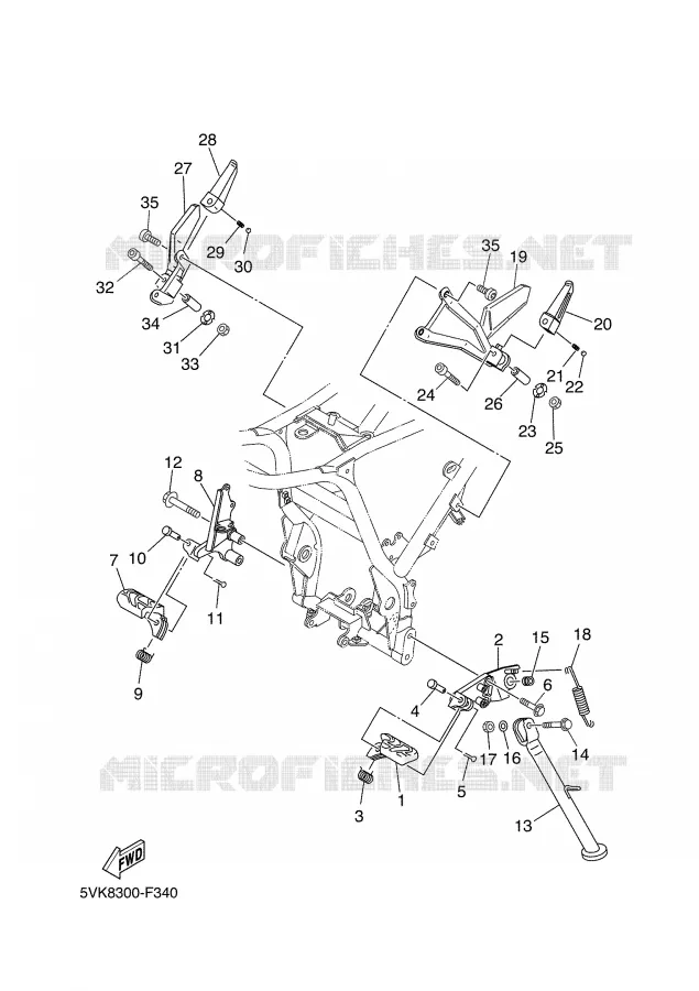 STAND / FOOTREST Yamaha MOTO 660 2008 XTX  XT660X