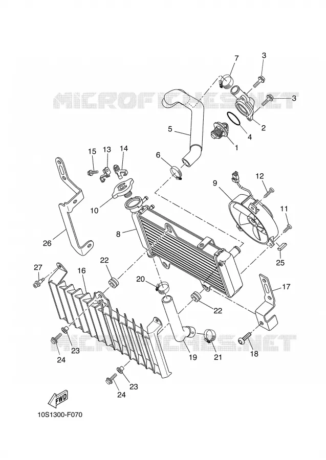 RADIATOR / HOSES Yamaha MOTO 660 2008 XTX  XT660X