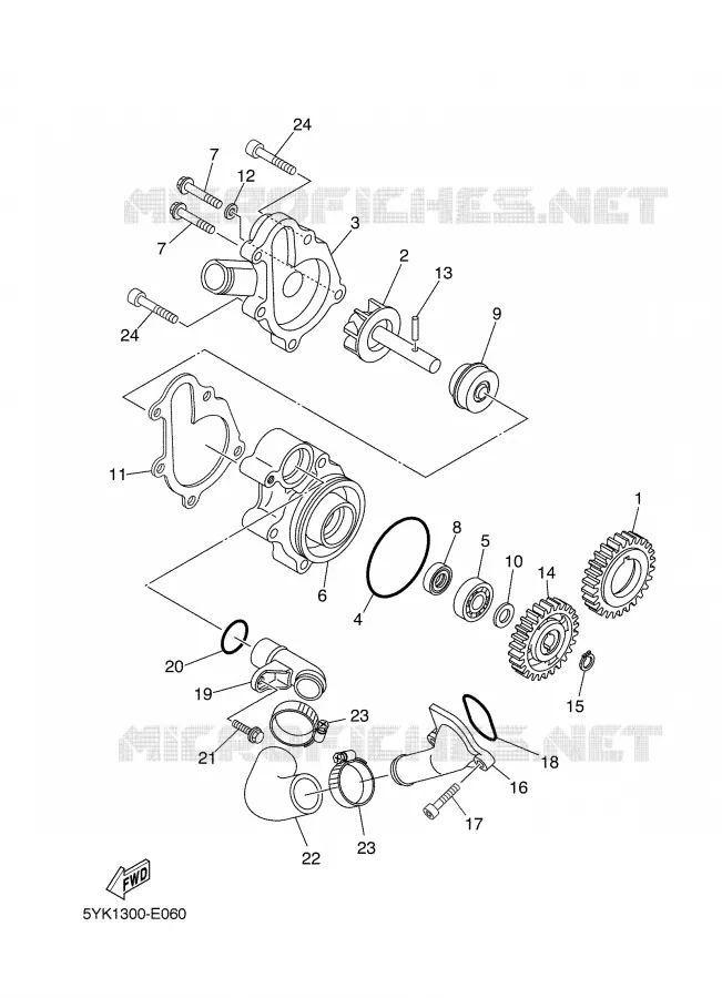 WATERPUMP / HOSES Yamaha MOTO 660 2008 TENERE  XT660Z TENERE