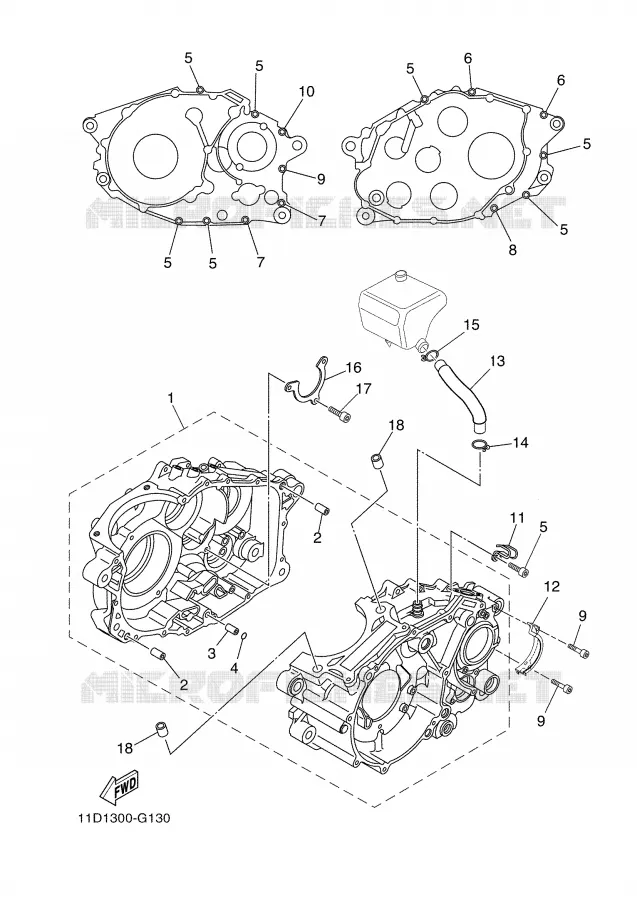 CRANKCASE Yamaha MOTO 660 2008 TENERE  XT660Z TENERE