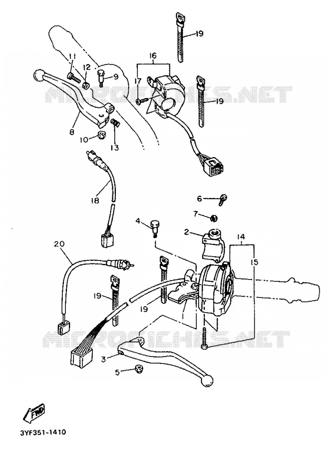 SWITCH / LEVER Yamaha MOTO 660 1991 TENERE  XTZ660