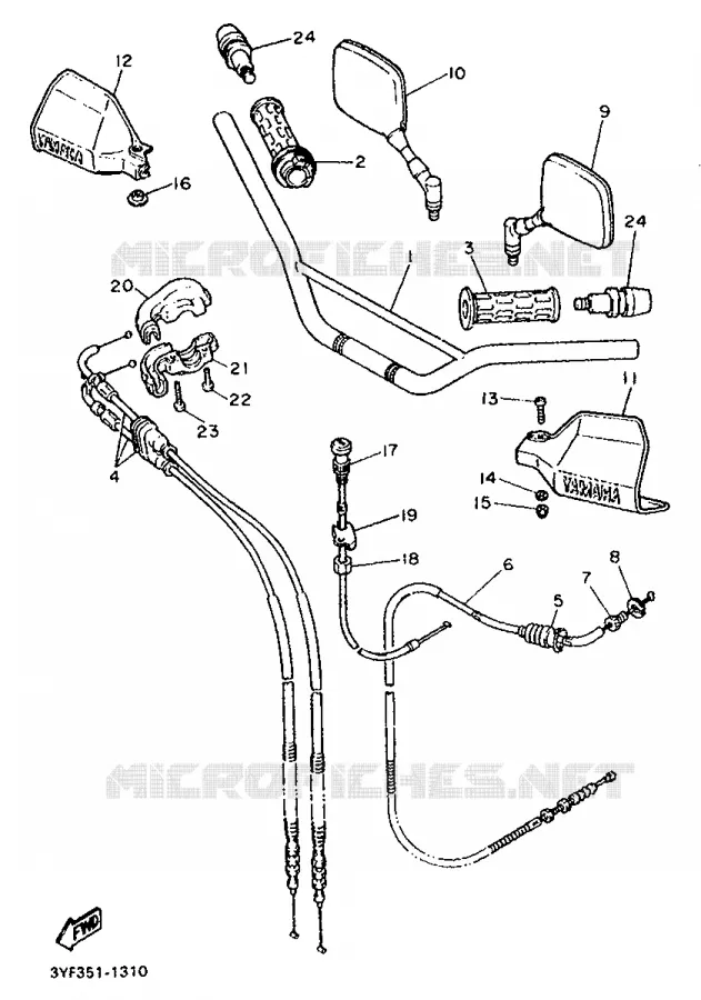 HANDLEBAR & CABLES Yamaha MOTO 660 1991 TENERE  XTZ660