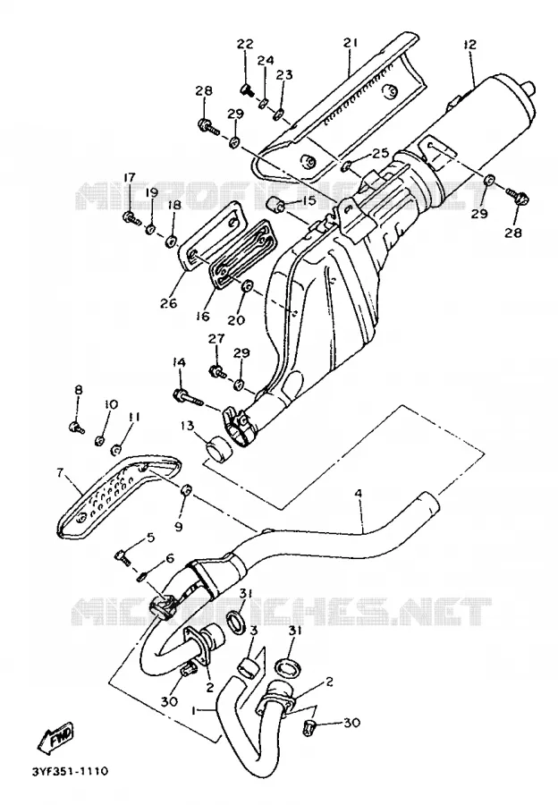 EXHAUST Yamaha MOTO 660 1991 TENERE  XTZ660