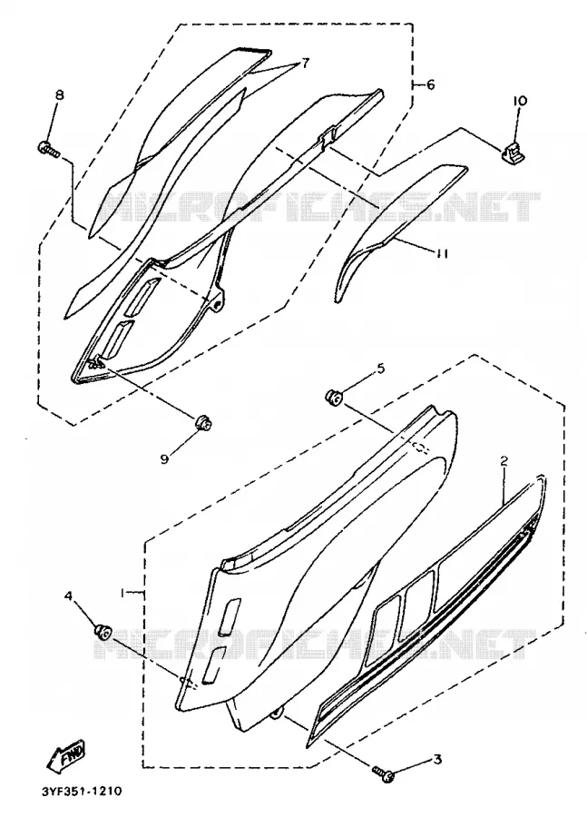 SIDE COVER - OIL TANK Yamaha MOTO 660 1991 TENERE  XTZ660