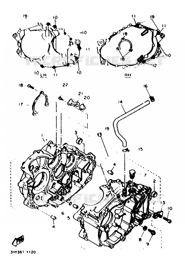 CRANKCASE Yamaha MOTO 660 1992 TENERE  XTZ660