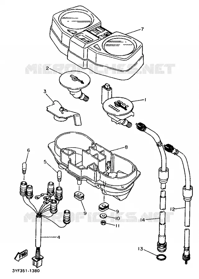 SPEEDOMETER Yamaha MOTO 660 1992 TENERE  XTZ660