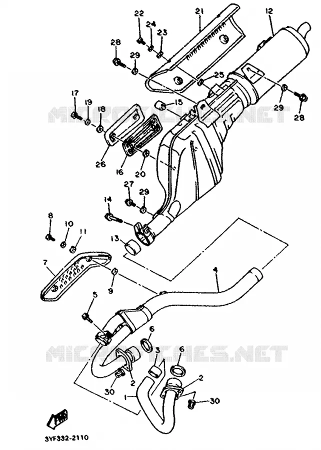 EXHAUST Yamaha MOTO 660 1993 TENERE  XTZ660