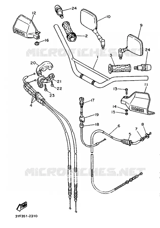 HANDLEBAR & CABLES Yamaha MOTO 660 1993 TENERE  XTZ660