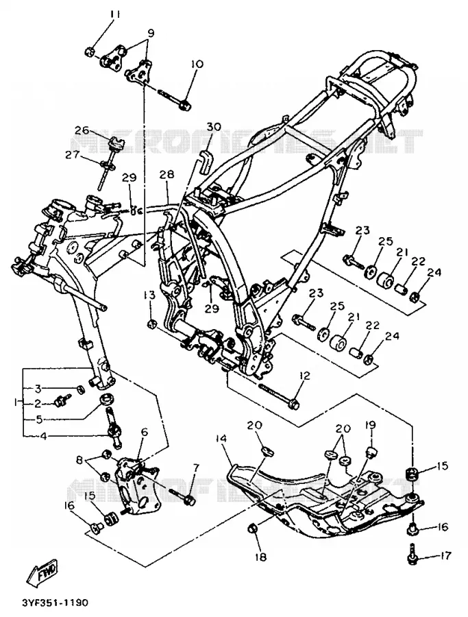 FRAME Yamaha MOTO 660 1993 TENERE  XTZ660