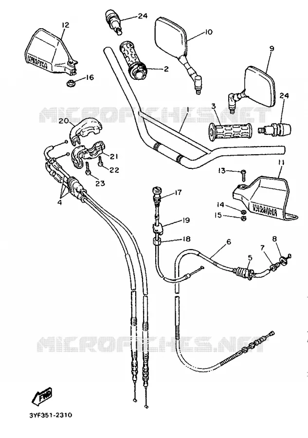HANDLEBAR & CABLES Yamaha MOTO 660 1993 TENERE  XTZ660