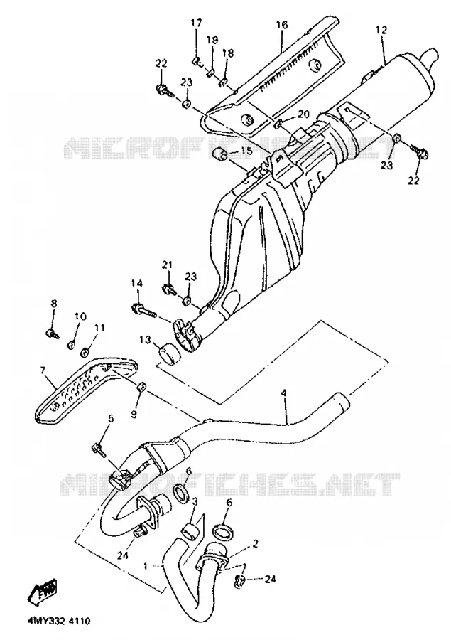 EXHAUST Yamaha MOTO 660 1994 TENERE  XTZ660