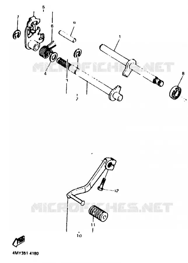 GEAR SHIFT SHAFT / LEVER Yamaha MOTO 660 1994 TENERE  XTZ660