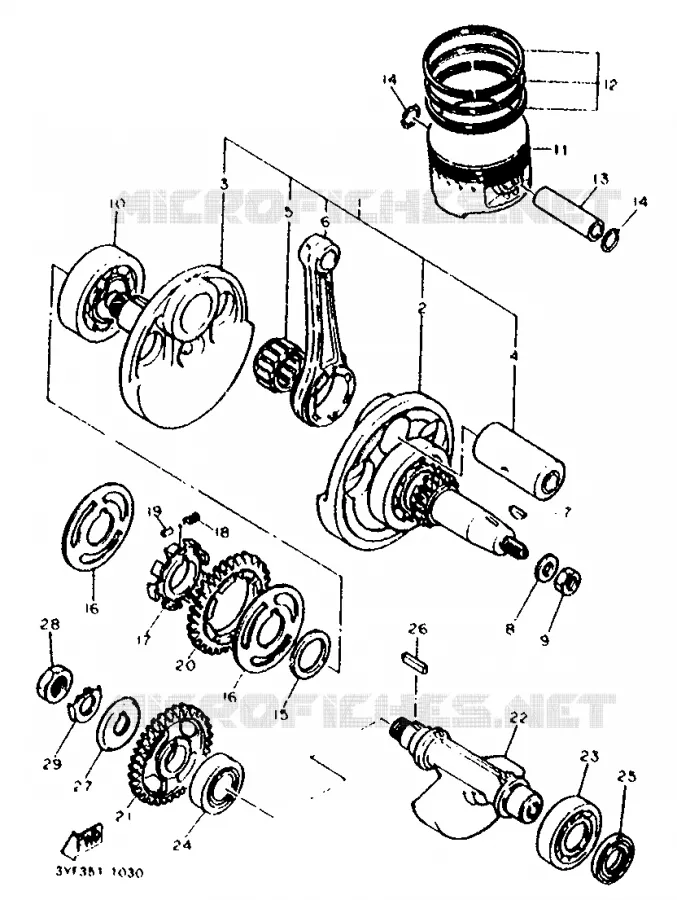 CRANKSHAFT / PISTON Yamaha MOTO 660 1994 TENERE  XTZ660