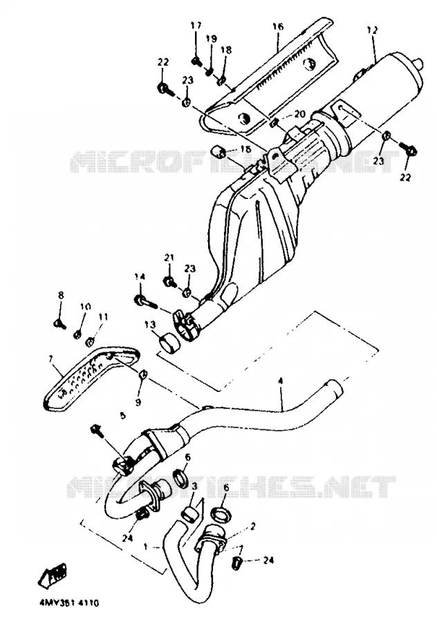 EXHAUST Yamaha MOTO 660 1994 TENERE  XTZ660