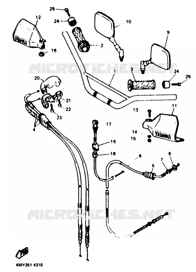 HANDLEBAR & CABLES Yamaha MOTO 660 1994 TENERE  XTZ660