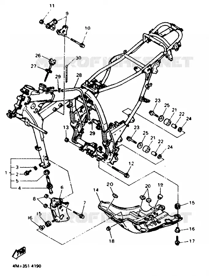 FRAME Yamaha MOTO 660 1996 TENERE  XTZ660